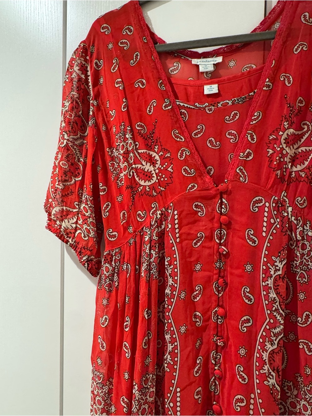 Sundance Red Paisley Dress NWT - Picture 2 of 11
